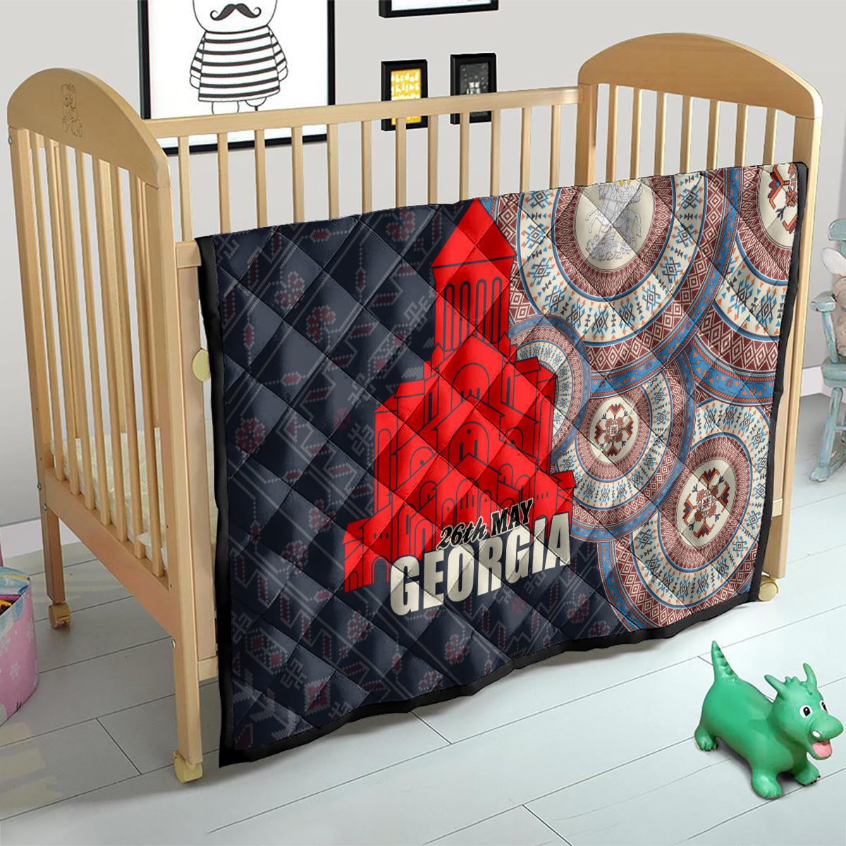 Georgia Independence Day Quilt Holy Trinity Cathedral of Tbilisi - Wonder Print Shop