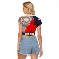 Georgia Independence Day Raglan Cropped T Shirt Holy Trinity Cathedral of Tbilisi - Wonder Print Shop