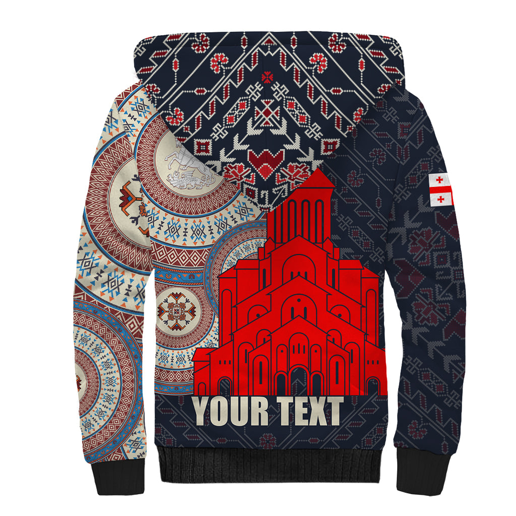 Georgia Independence Day Sherpa Hoodie Holy Trinity Cathedral of Tbilisi - Wonder Print Shop