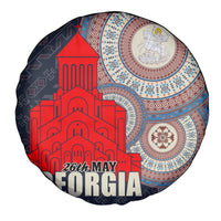 Georgia Independence Day Spare Tire Cover Holy Trinity Cathedral of Tbilisi - Wonder Print Shop
