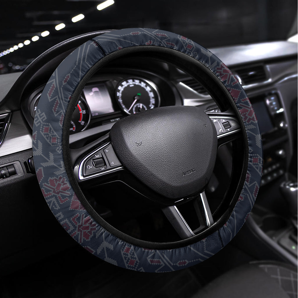 Georgia Independence Day Steering Wheel Cover Holy Trinity Cathedral of Tbilisi - Wonder Print Shop