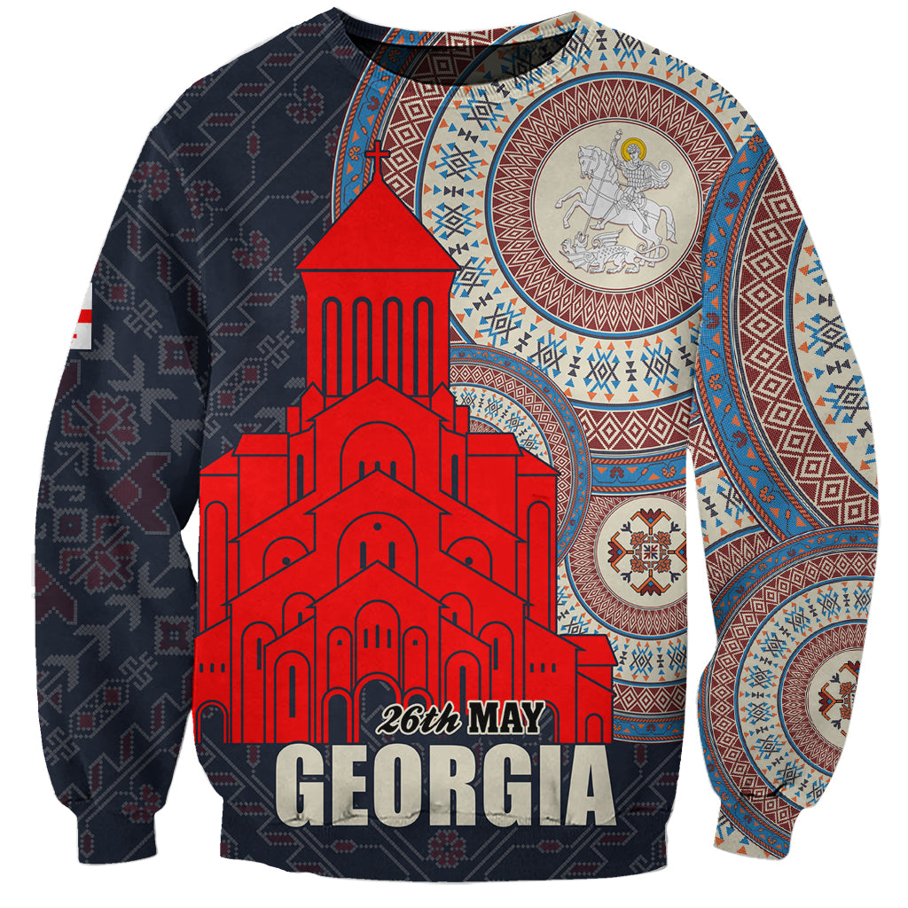 Georgia Independence Day Sweatshirt Holy Trinity Cathedral of Tbilisi - Wonder Print Shop