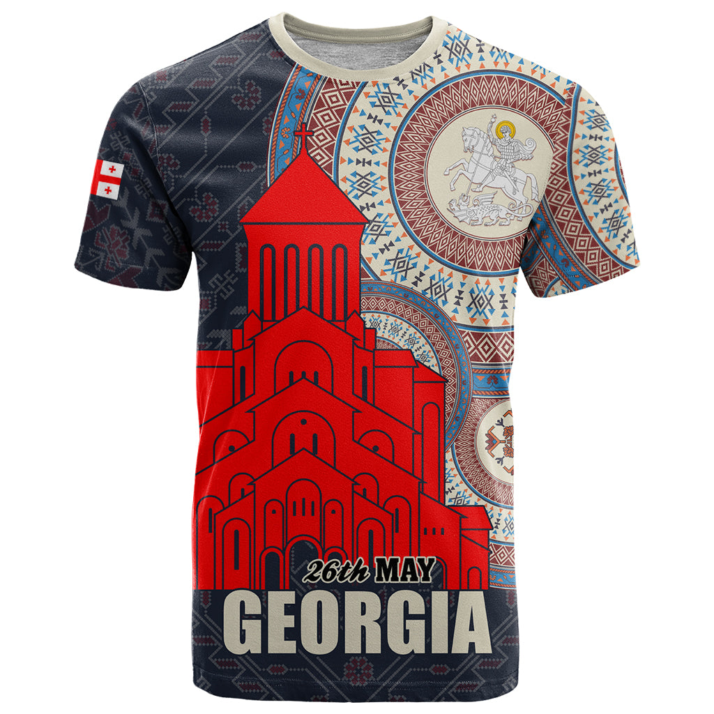 Georgia Independence Day T Shirt Holy Trinity Cathedral of Tbilisi - Wonder Print Shop