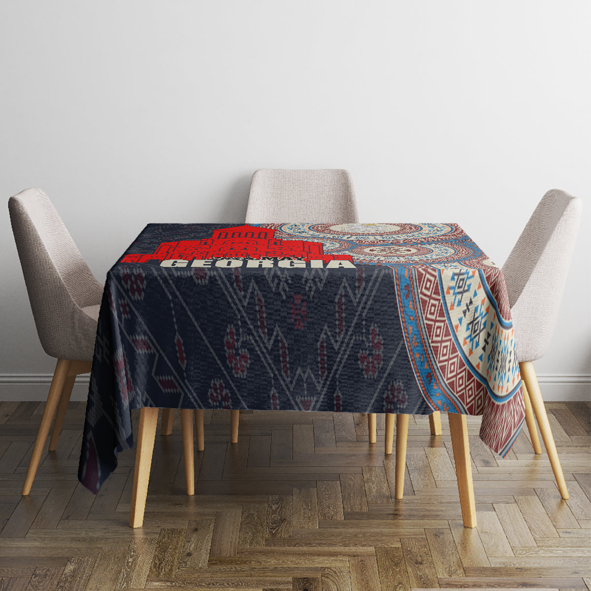 Georgia Independence Day Tablecloth Holy Trinity Cathedral of Tbilisi - Wonder Print Shop