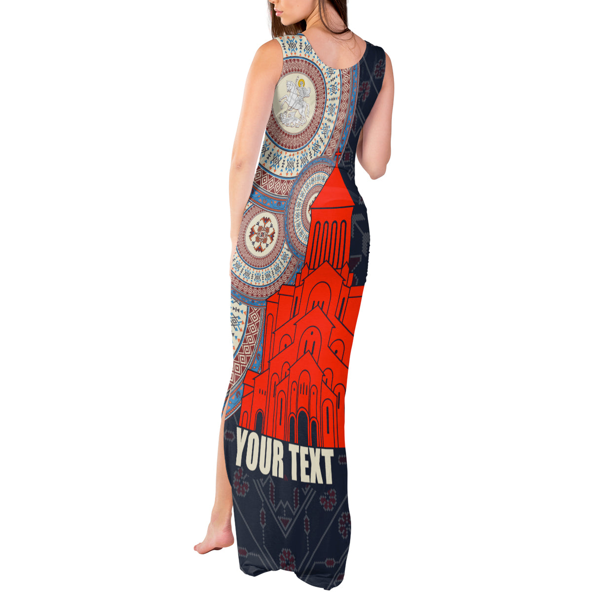 Georgia Independence Day Tank Maxi Dress Holy Trinity Cathedral of Tbilisi - Wonder Print Shop
