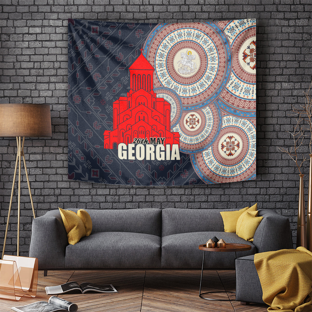 Georgia Independence Day Tapestry Holy Trinity Cathedral of Tbilisi - Wonder Print Shop