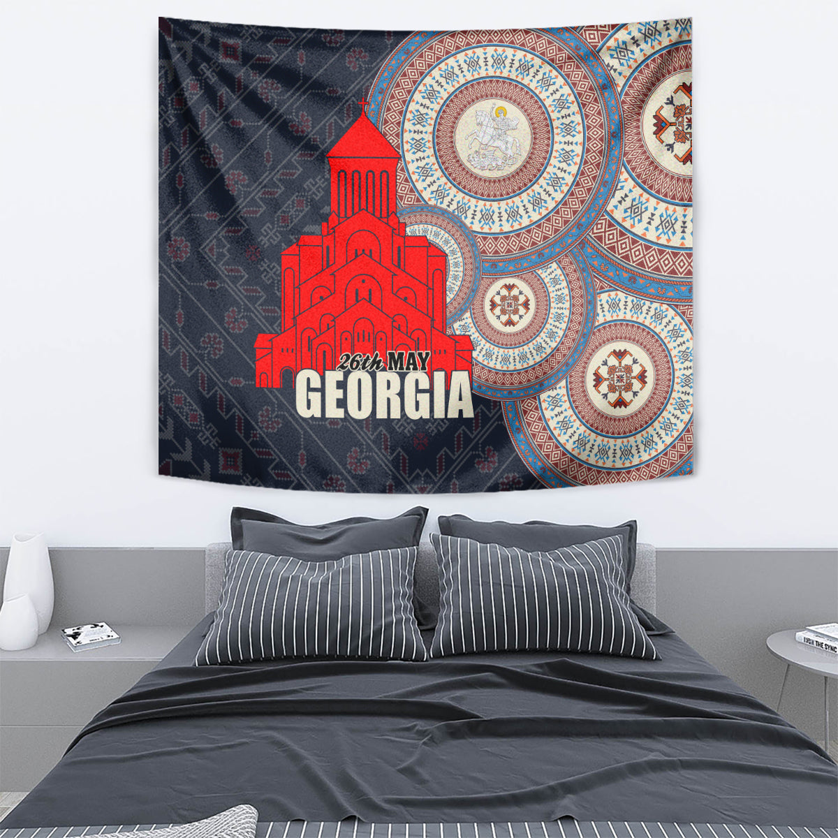 Georgia Independence Day Tapestry Holy Trinity Cathedral of Tbilisi - Wonder Print Shop