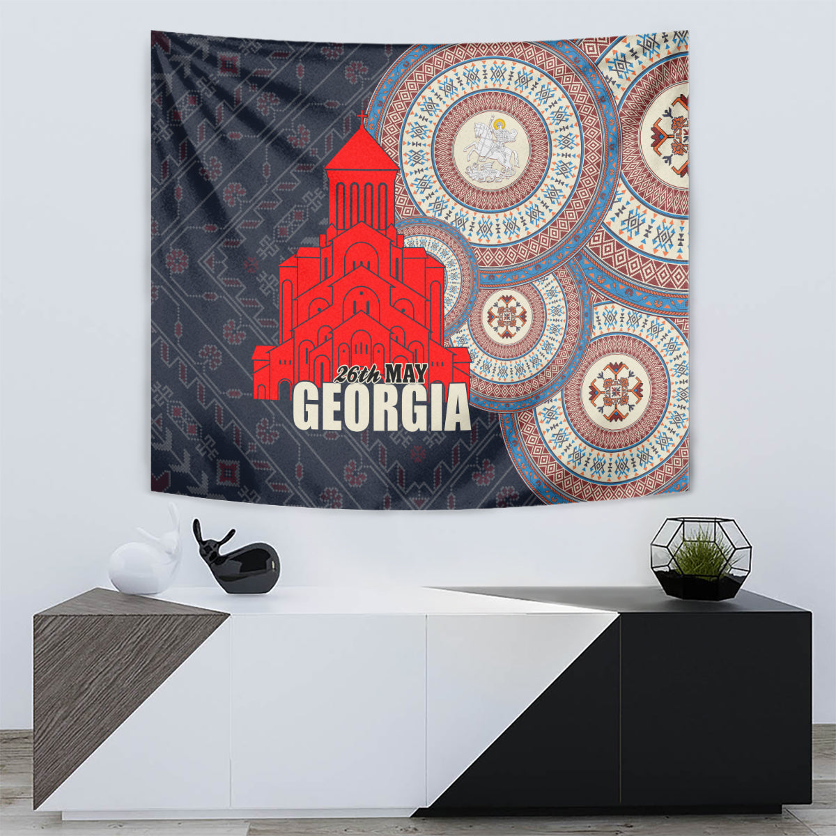 Georgia Independence Day Tapestry Holy Trinity Cathedral of Tbilisi - Wonder Print Shop