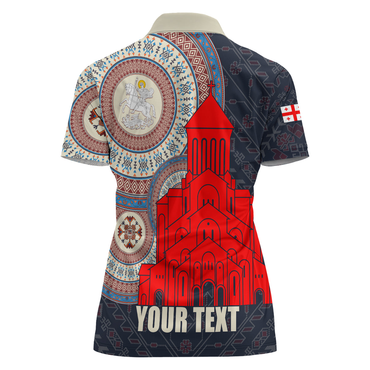 Georgia Independence Day Women Polo Shirt Holy Trinity Cathedral of Tbilisi - Wonder Print Shop