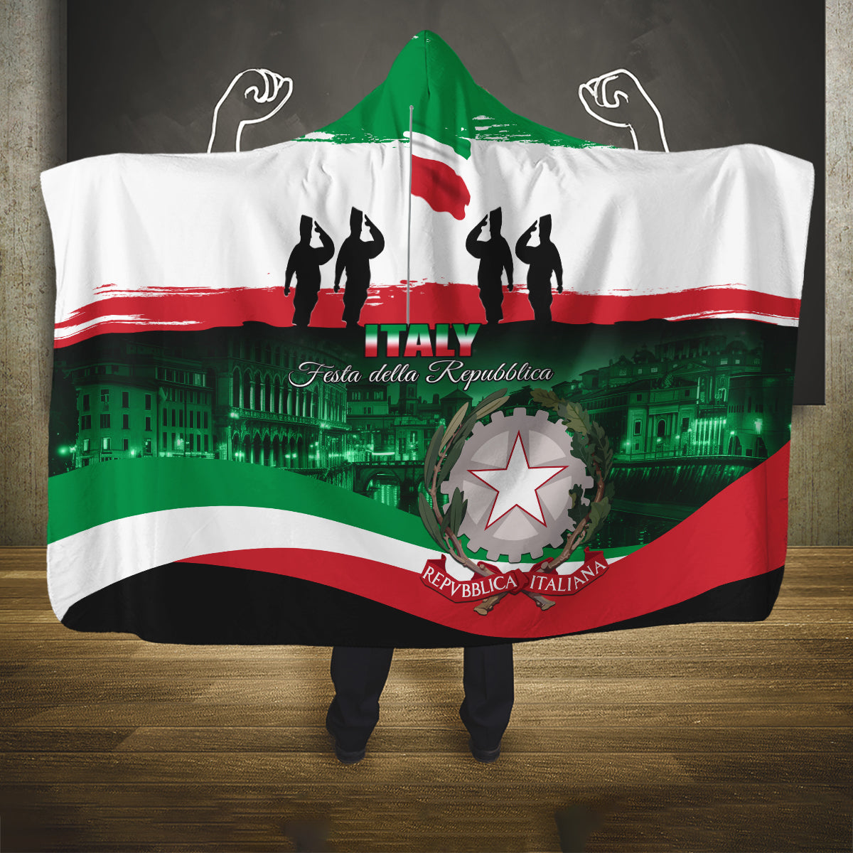 Italy Republic Day Hooded Blanket Festa della Repubblica