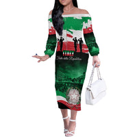 Italy Republic Day Off The Shoulder Long Sleeve Dress Festa della Repubblica - Wonder Print Shop