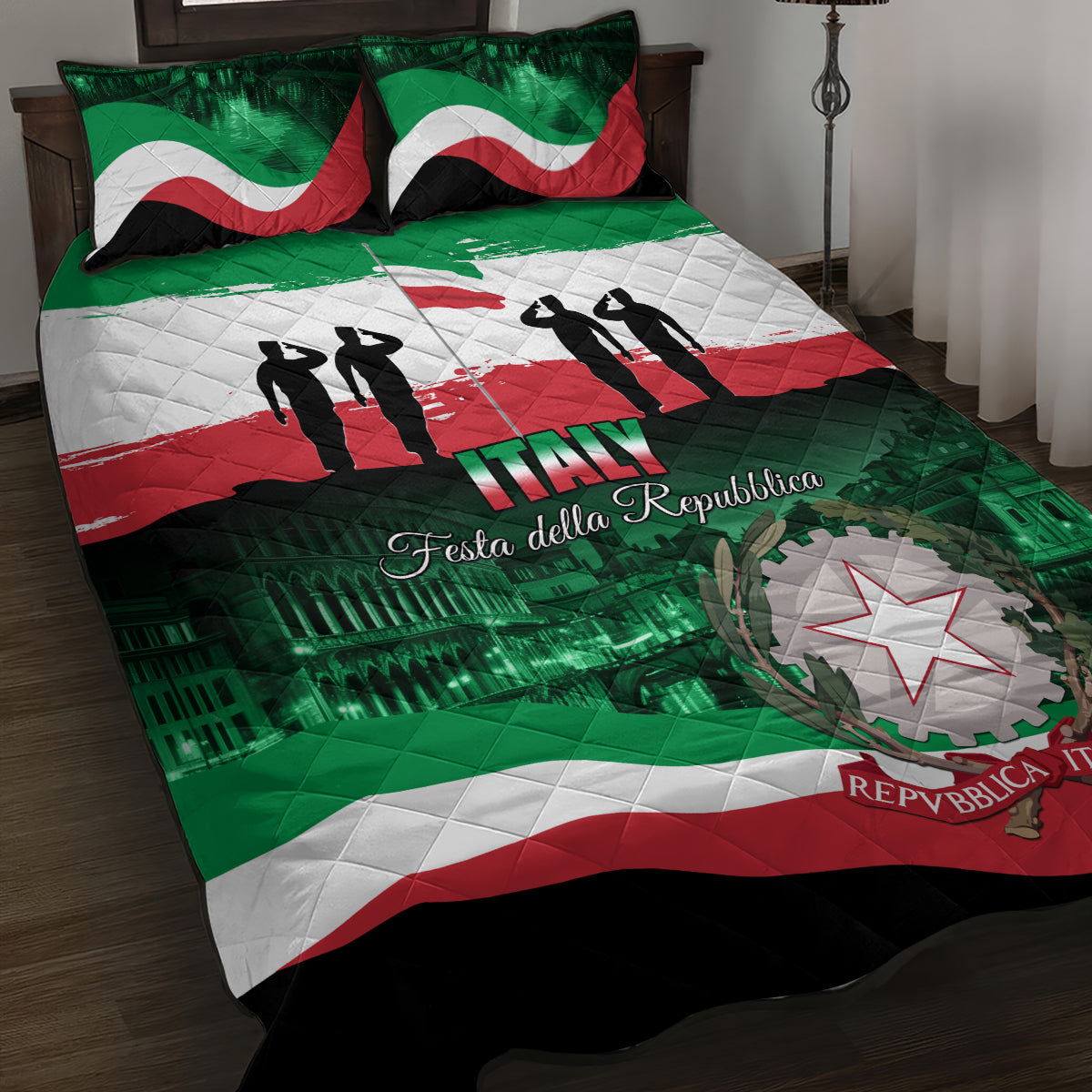 Italy Republic Day Quilt Bed Set Festa della Repubblica