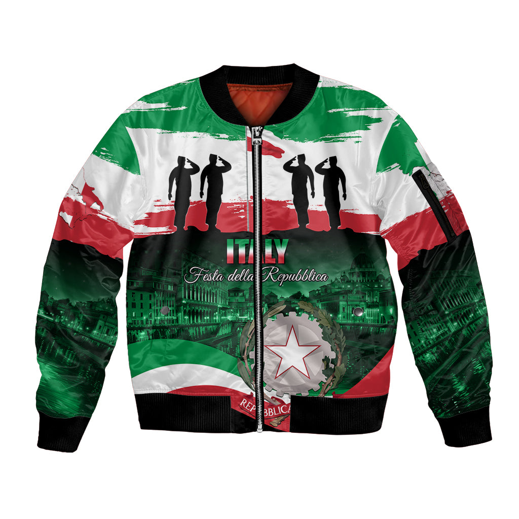 Italy Republic Day Sleeve Zip Bomber Jacket Festa della Repubblica - Wonder Print Shop