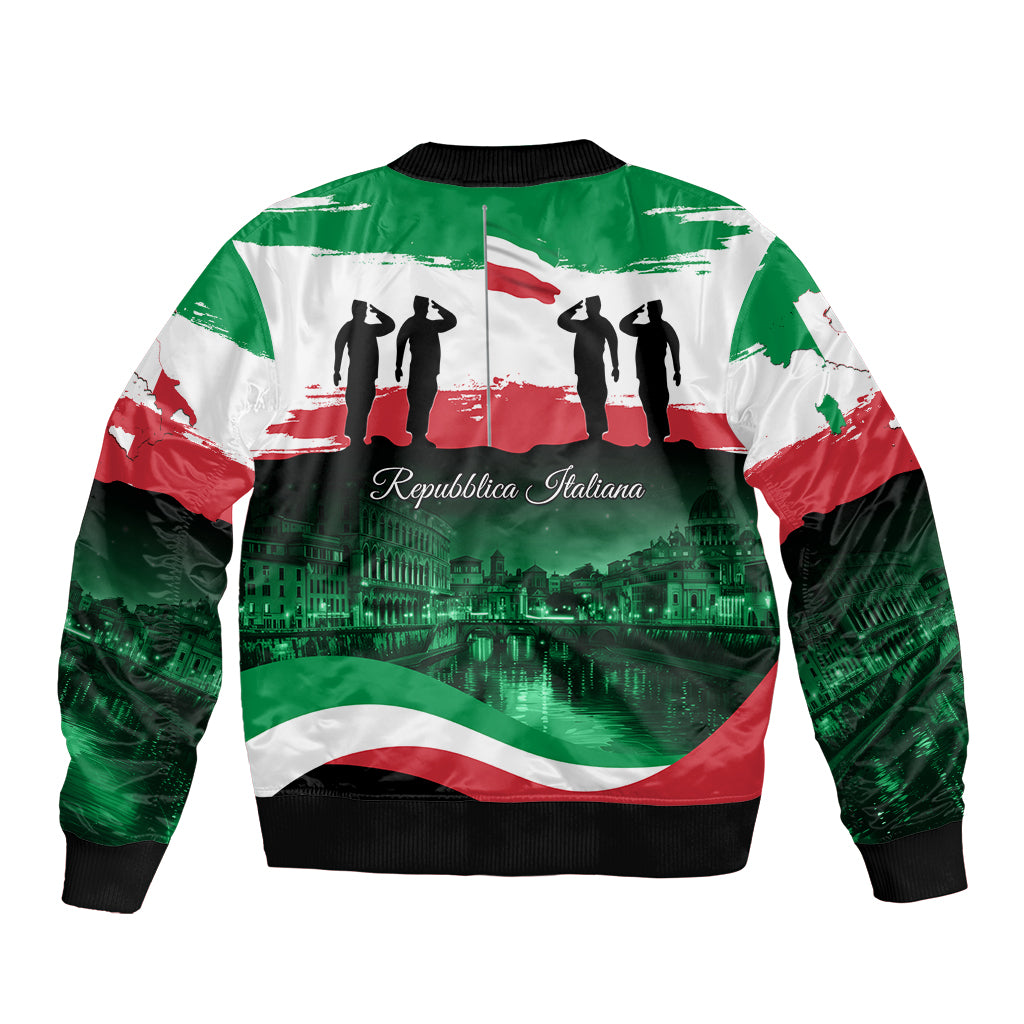 Italy Republic Day Sleeve Zip Bomber Jacket Festa della Repubblica - Wonder Print Shop