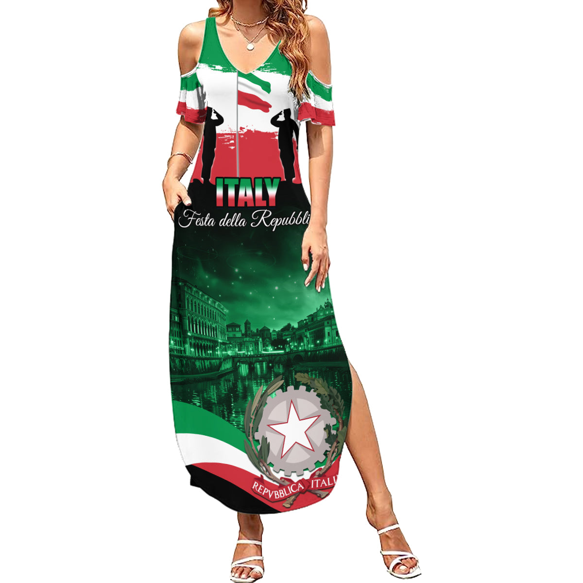 Italy Republic Day Summer Maxi Dress Festa della Repubblica - Wonder Print Shop