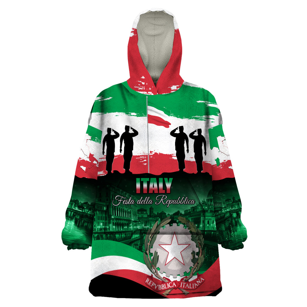 Italy Republic Day Wearable Blanket Hoodie Festa della Repubblica