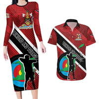 Personalized Trinidad and Tobago Archery Couples Matching Long Sleeve Bodycon Dress and Hawaiian Shirt Archery On The Move