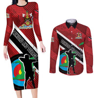Personalized Trinidad and Tobago Archery Couples Matching Long Sleeve Bodycon Dress and Long Sleeve Button Shirt Archery On The Move