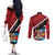 Personalized Trinidad and Tobago Archery Couples Matching Off The Shoulder Long Sleeve Dress and Long Sleeve Button Shirt Archery On The Move