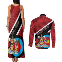 Personalized Trinidad and Tobago Archery Couples Matching Tank Maxi Dress and Long Sleeve Button Shirt Archery On The Move