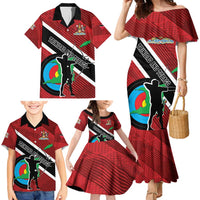 Personalized Trinidad and Tobago Archery Family Matching Mermaid Dress and Hawaiian Shirt Archery On The Move