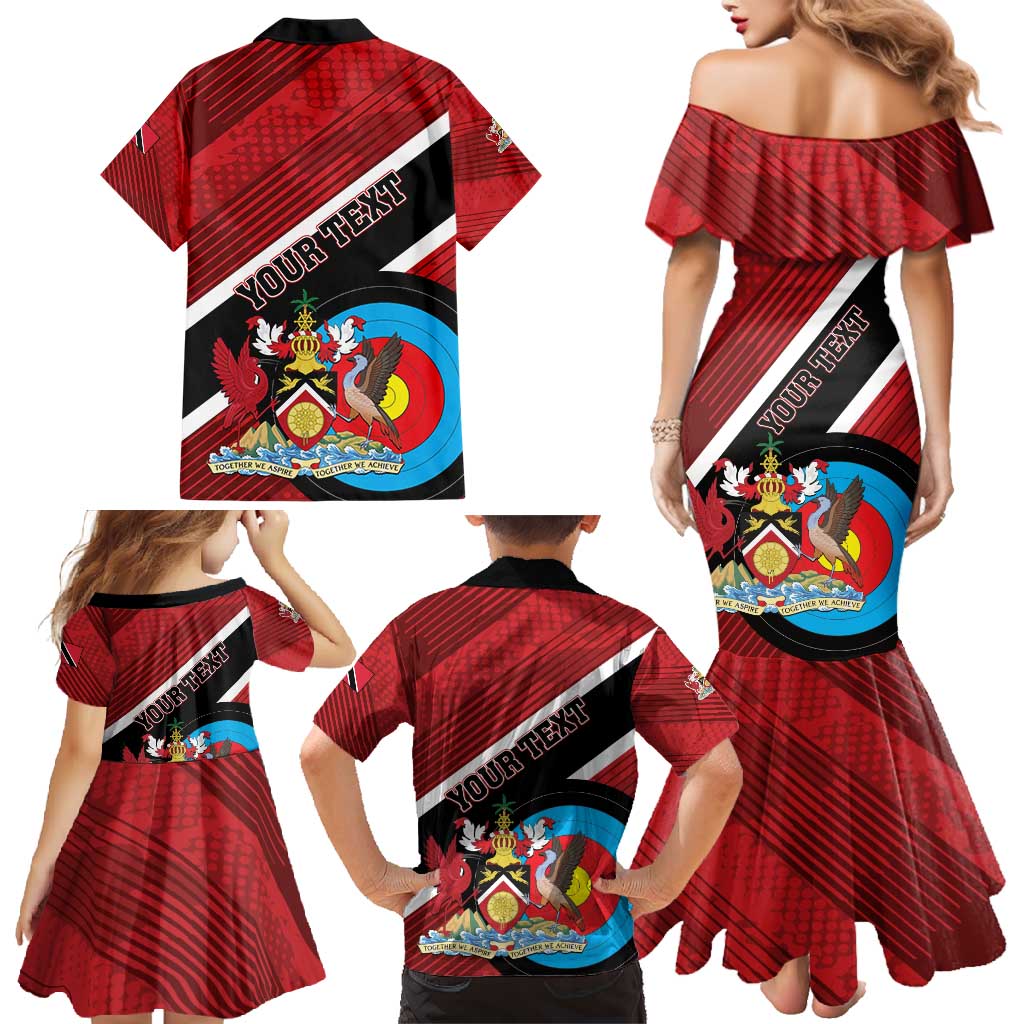 Personalized Trinidad and Tobago Archery Family Matching Mermaid Dress and Hawaiian Shirt Archery On The Move