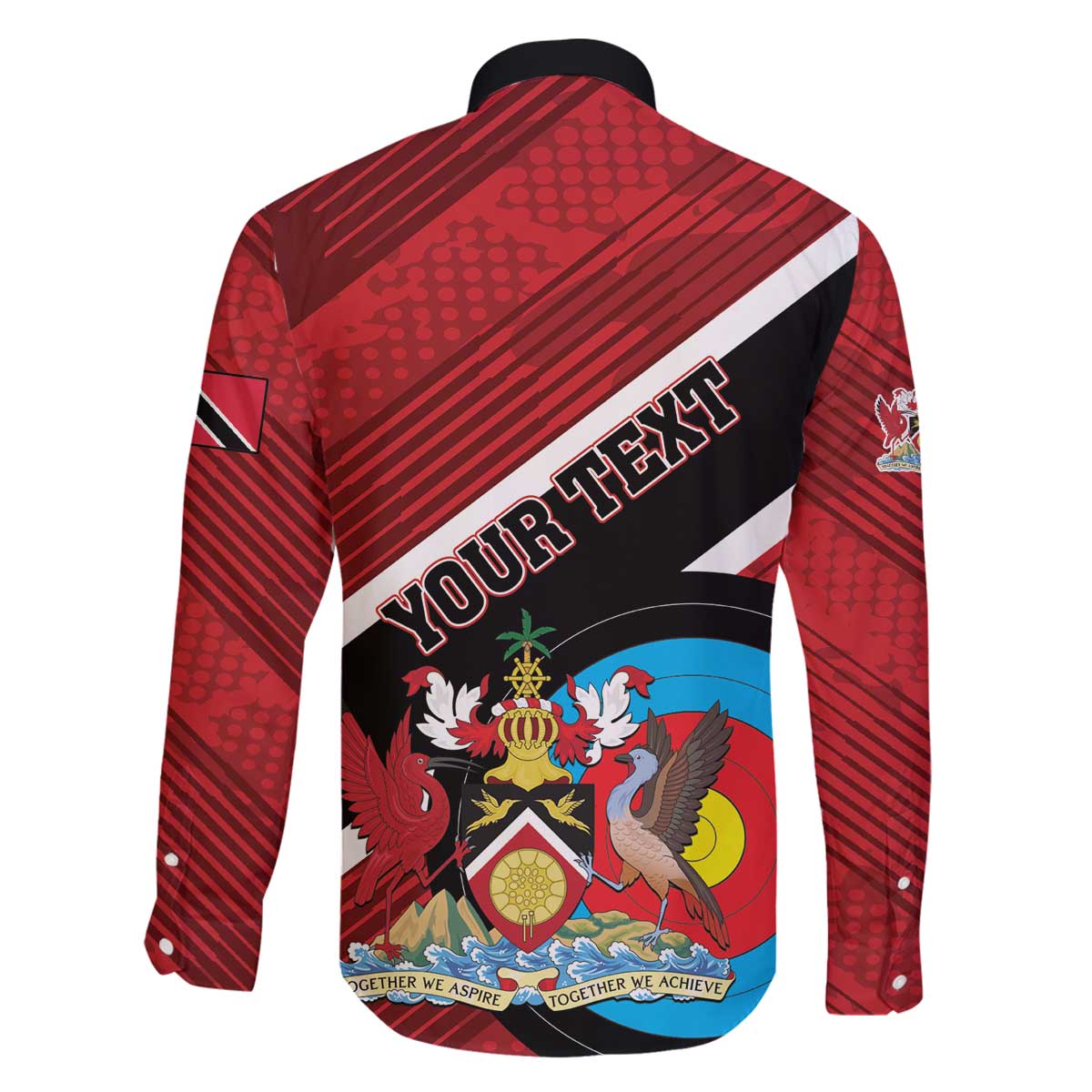 Personalized Trinidad and Tobago Archery Family Matching Off The Shoulder Long Sleeve Dress and Hawaiian Shirt Archery On The Move