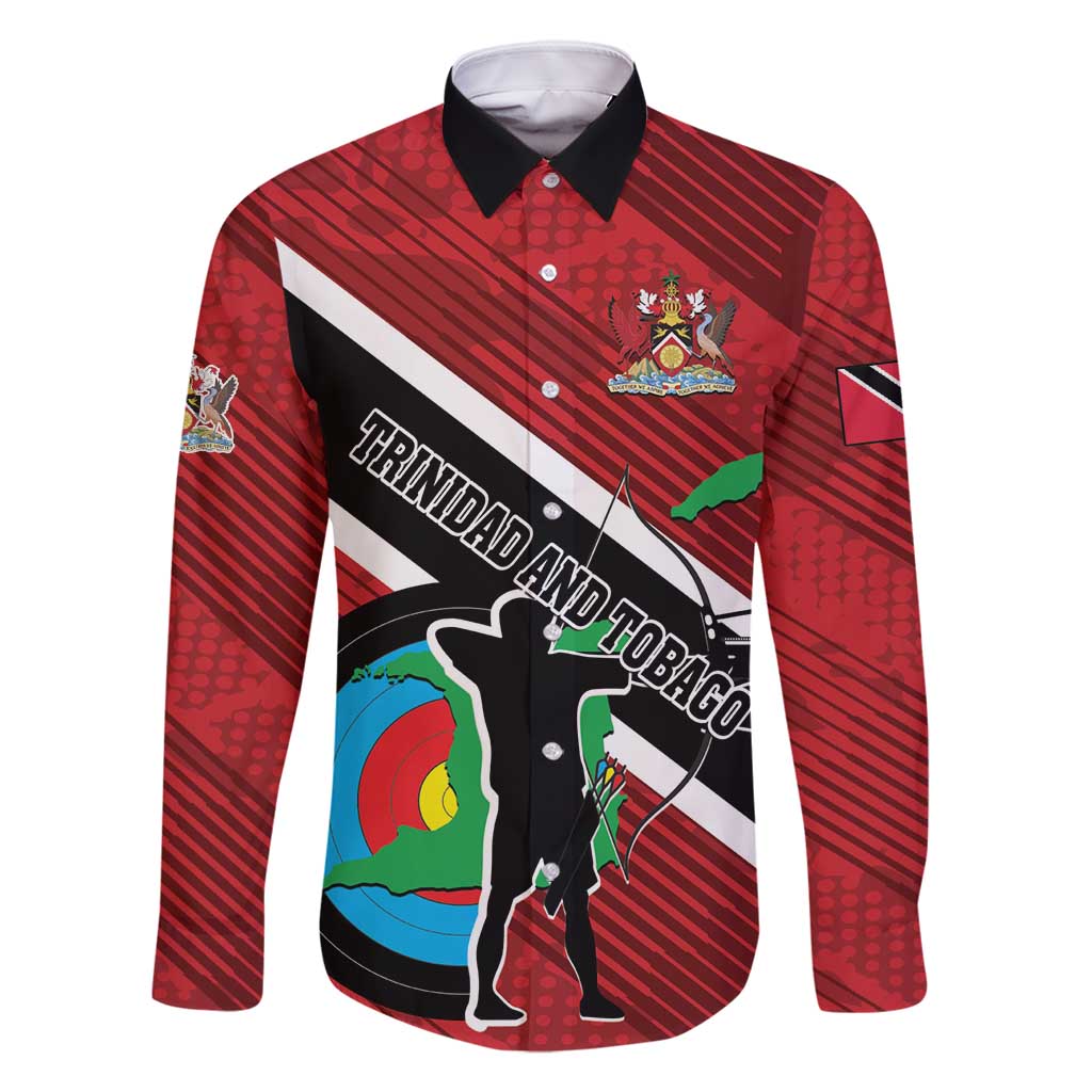 Personalized Trinidad and Tobago Archery Family Matching Off Shoulder Short Dress and Hawaiian Shirt Archery On The Move