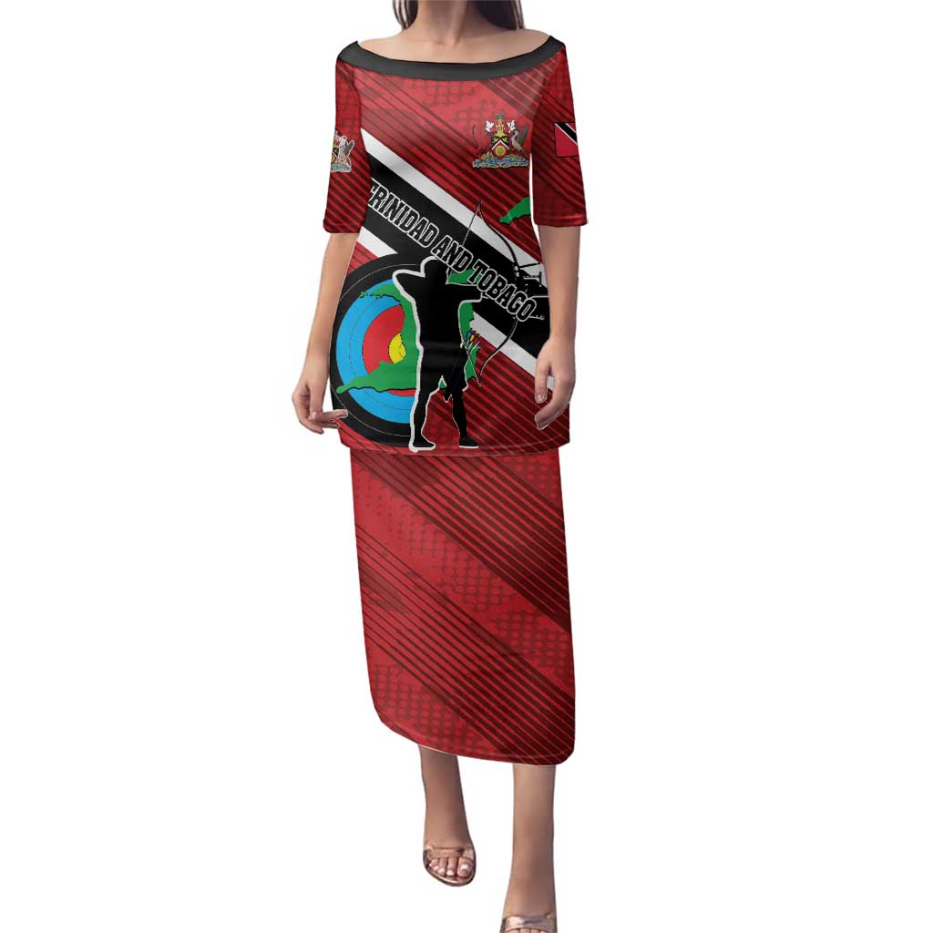 Personalized Trinidad and Tobago Archery Family Matching Puletasi and Hawaiian Shirt Archery On The Move