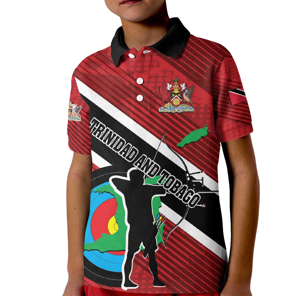 Personalized Trinidad and Tobago Archery Kid Polo Shirt Archery On The Move
