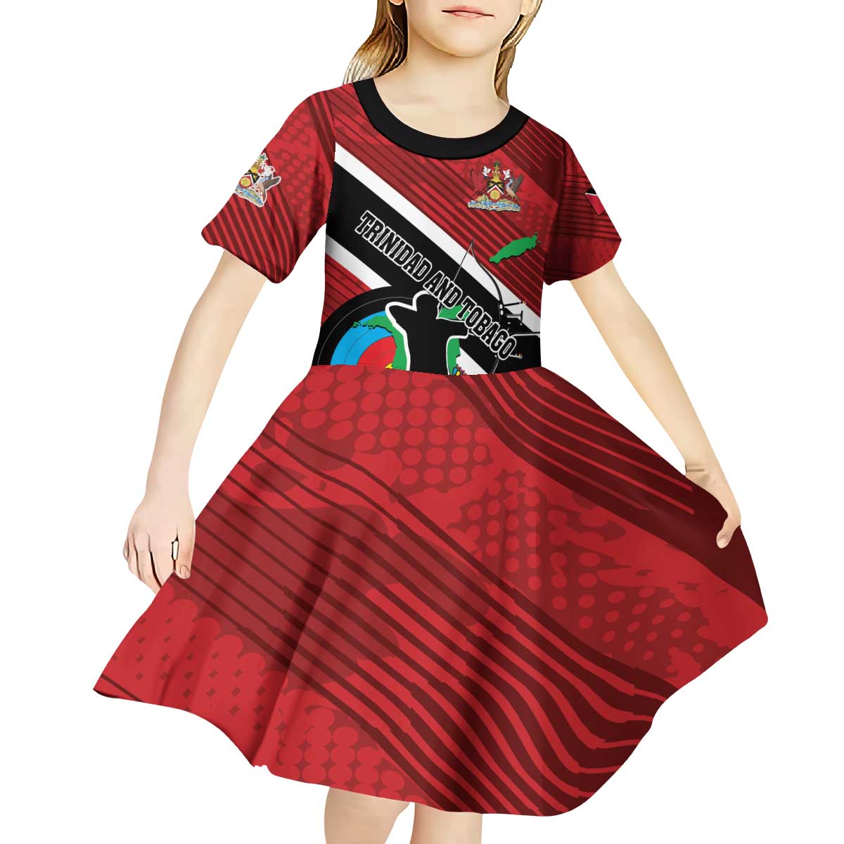 Personalized Trinidad and Tobago Archery Kid Short Sleeve Dress Archery On The Move