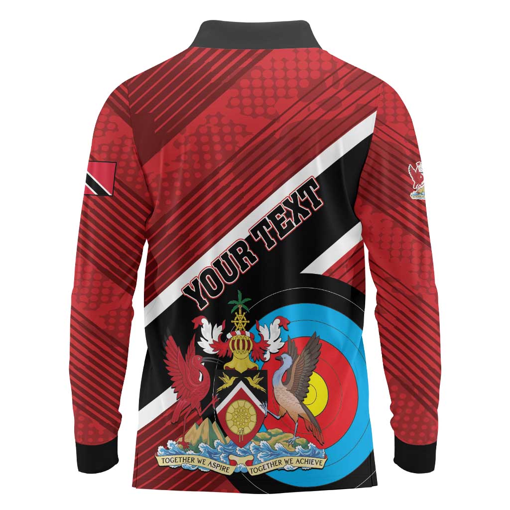 Personalized Trinidad and Tobago Archery Long Sleeve Polo Shirt Archery On The Move