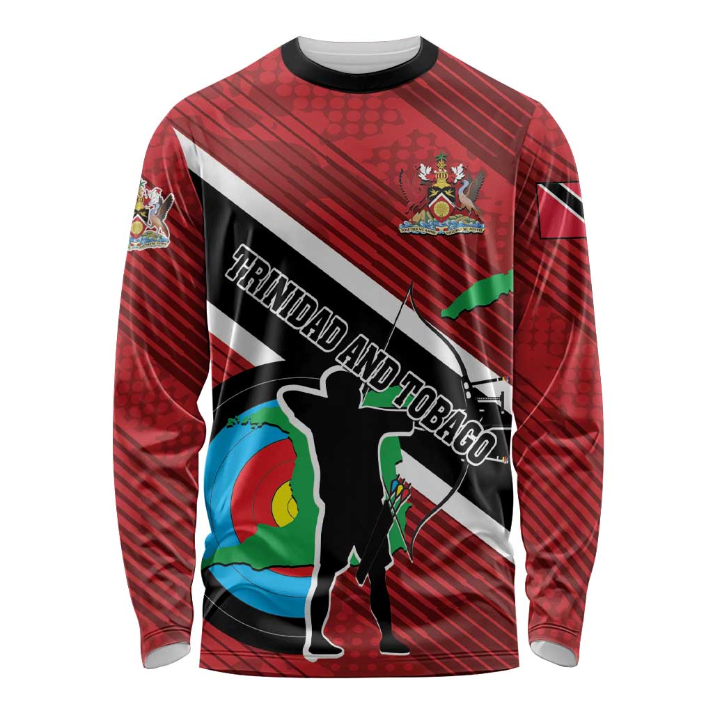 Personalized Trinidad and Tobago Archery Long Sleeve Shirt Archery On The Move