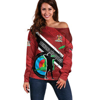 Personalized Trinidad and Tobago Archery Off Shoulder Sweater Archery On The Move