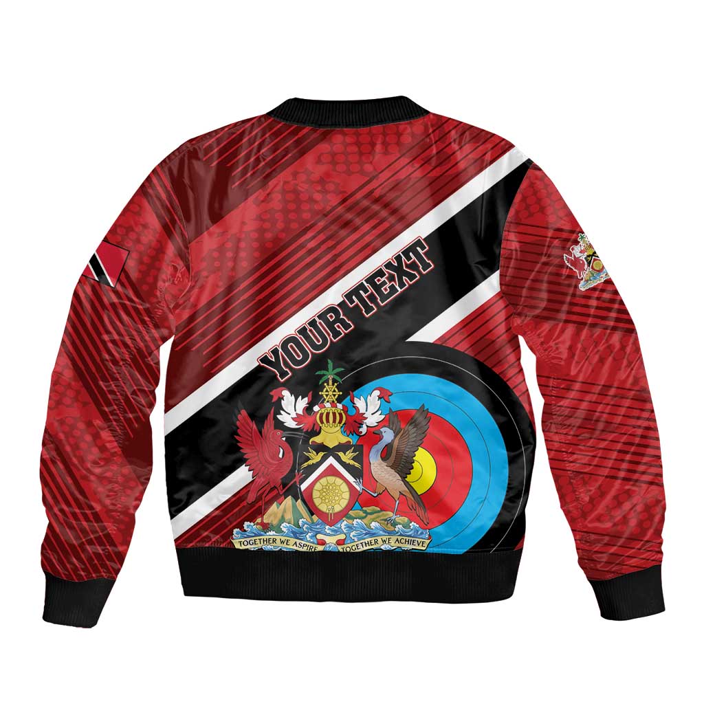 Personalized Trinidad and Tobago Archery Sleeve Zip Bomber Jacket Archery On The Move