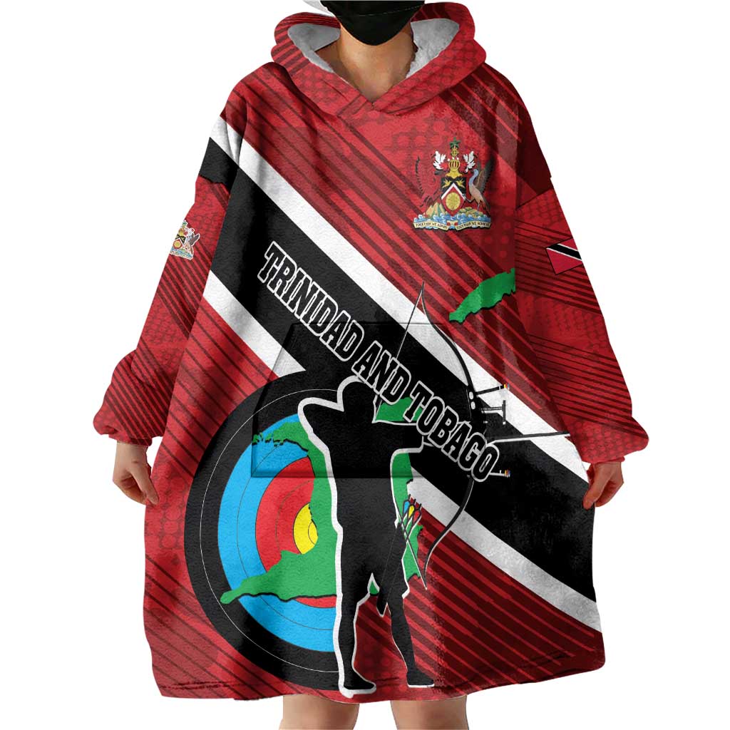 Personalized Trinidad and Tobago Archery Wearable Blanket Hoodie Archery On The Move