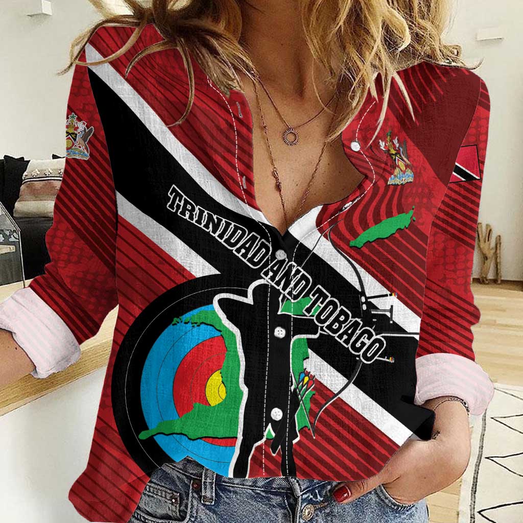 Personalized Trinidad and Tobago Archery Women Casual Shirt Archery On The Move