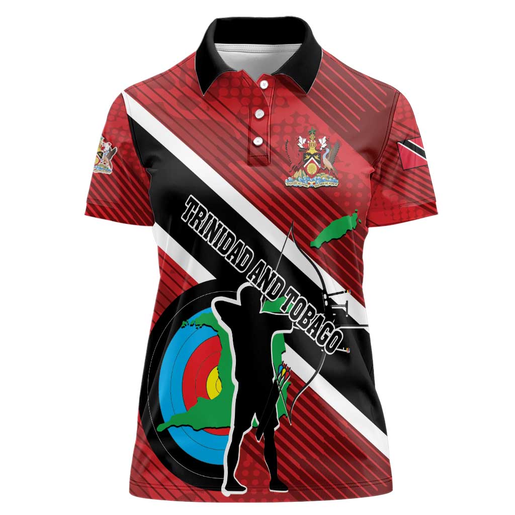 Personalized Trinidad and Tobago Archery Women Polo Shirt Archery On The Move