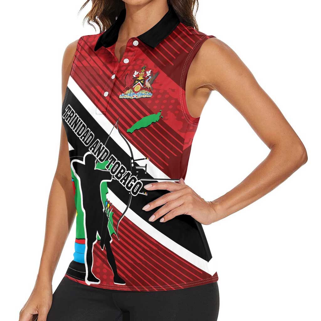 Personalized Trinidad and Tobago Archery Women Sleeveless Polo Shirt Archery On The Move