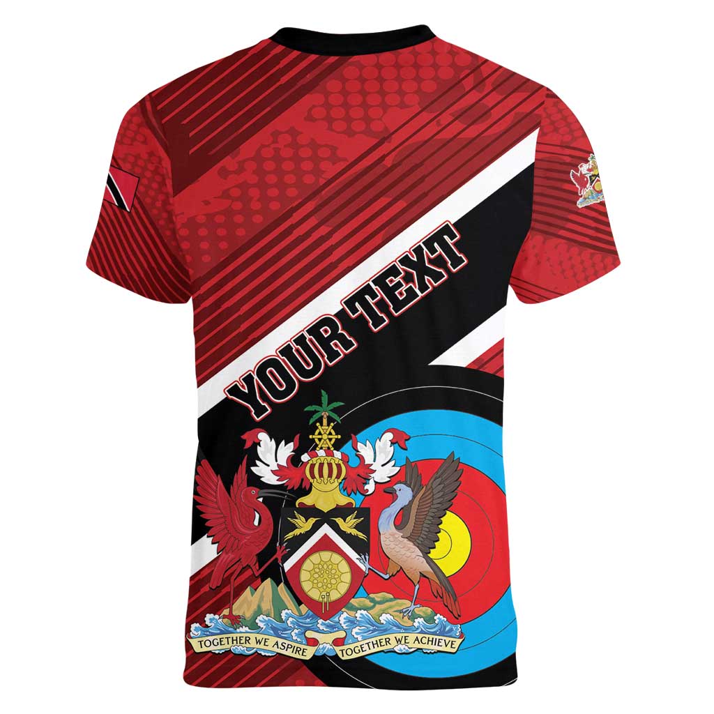 Personalized Trinidad and Tobago Archery Women V-Neck T-Shirt Archery On The Move