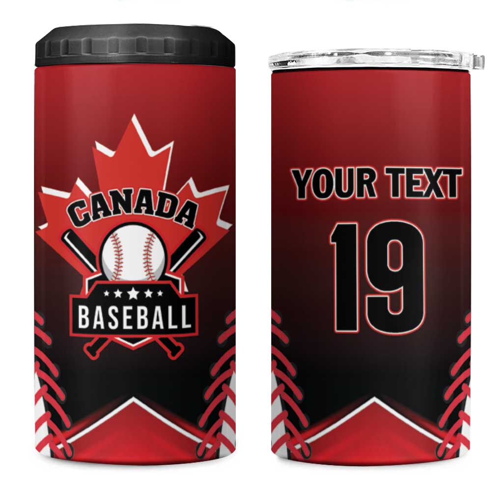 Custom Canada Baseball 4 in 1 Can Cooler Tumbler Go Champion The Maple Leaf