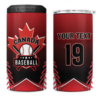 Custom Canada Baseball 4 in 1 Can Cooler Tumbler Go Champion The Maple Leaf