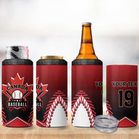 Custom Canada Baseball 4 in 1 Can Cooler Tumbler Go Champion The Maple Leaf