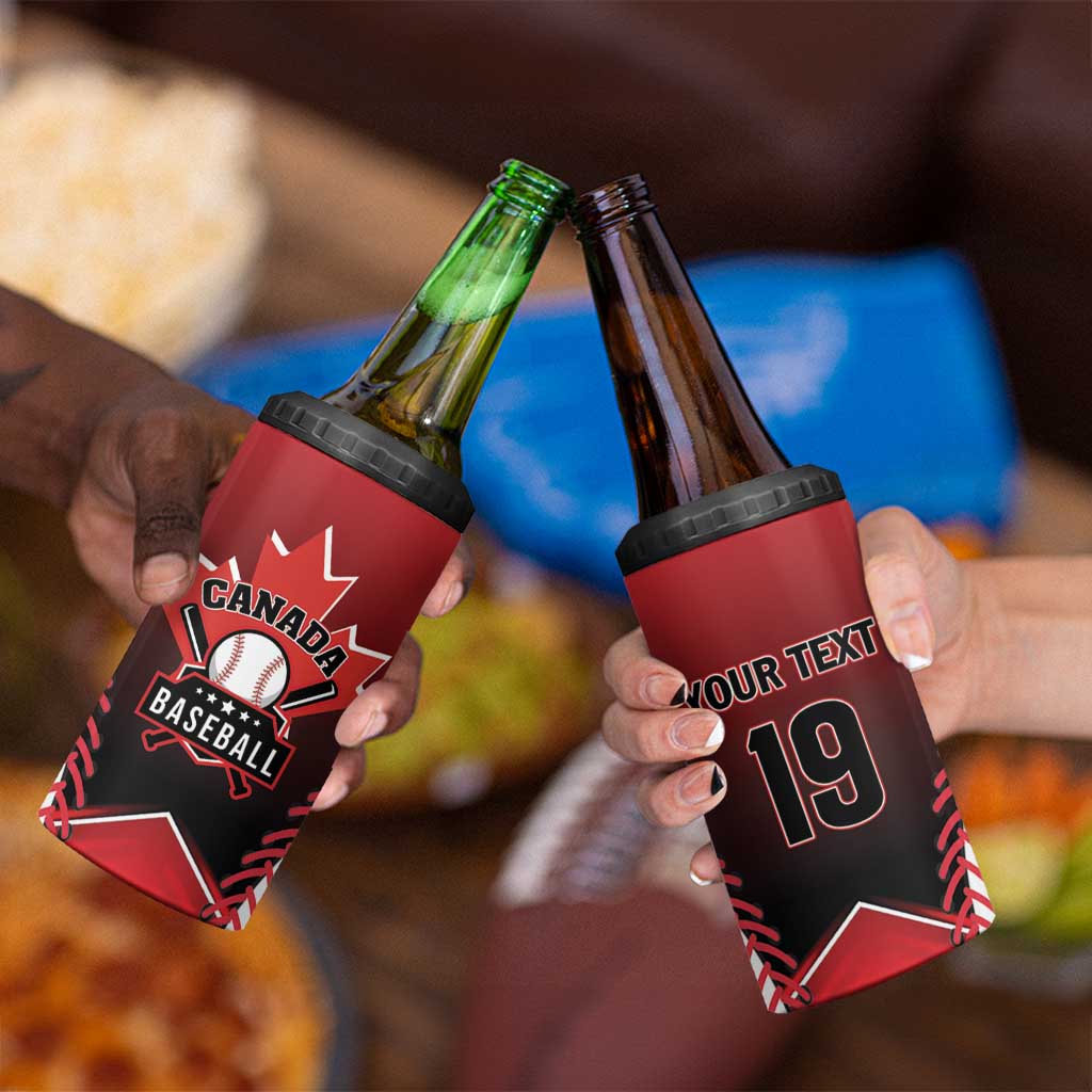 Custom Canada Baseball 4 in 1 Can Cooler Tumbler Go Champion The Maple Leaf