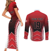 Custom Canada Baseball Couples Matching Short Sleeve Bodycon Dress and Long Sleeve Button Shirt Go Champion The Maple Leaf