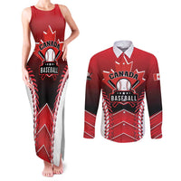 Custom Canada Baseball Couples Matching Tank Maxi Dress and Long Sleeve Button Shirt Go Champion The Maple Leaf