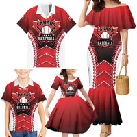Custom Canada Baseball Family Matching Mermaid Dress and Hawaiian Shirt Go Champion The Maple Leaf