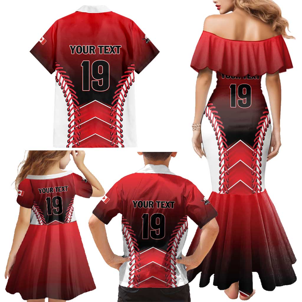 Custom Canada Baseball Family Matching Mermaid Dress and Hawaiian Shirt Go Champion The Maple Leaf