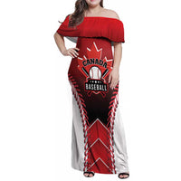 Custom Canada Baseball Family Matching Off Shoulder Maxi Dress and Hawaiian Shirt Go Champion The Maple Leaf