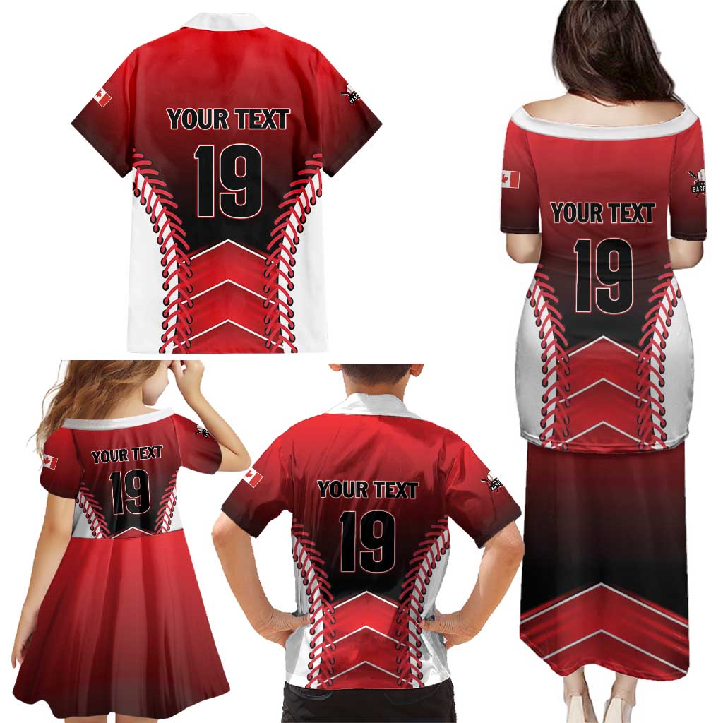 Custom Canada Baseball Family Matching Puletasi and Hawaiian Shirt Go Champion The Maple Leaf